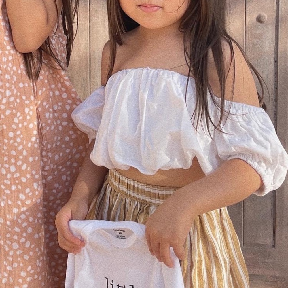Toddler girls off The shoulder crop top